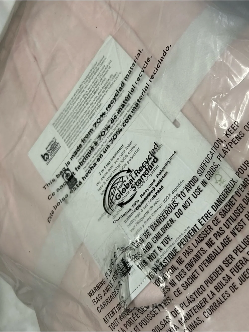 Pottery Barn Classic Velvet Smocked Top Blackout Curtain Blush Pink 52 x 63 NWT